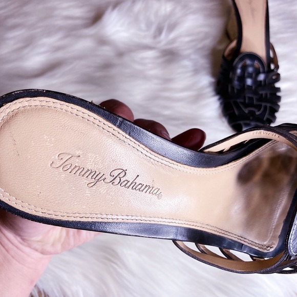 Tommy Bahama Braided Leather Slip On Wedges EUC SZ 8 1/2 - Picture 7 of 11